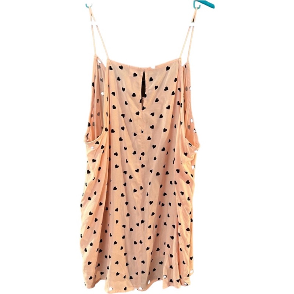 Tank Top Blouse with Pink and Black Hearts - Picture 2 of 3